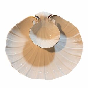 Lenox Ivory and Gold Scallop Platter